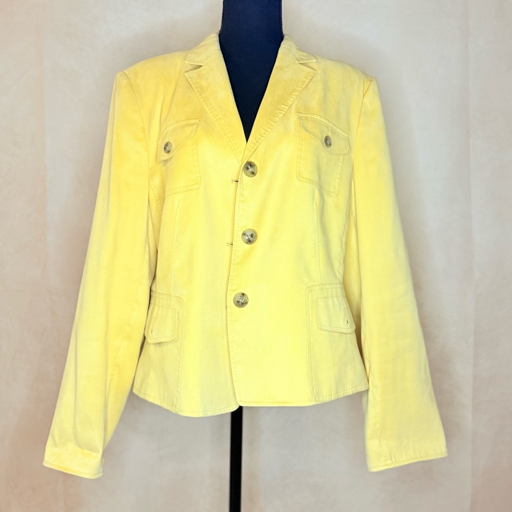 Talbots Suede Women's Yellow Blazer Size 16